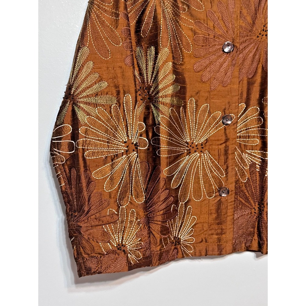 Chico's Dream Field Fairycore Silk Embroidered Jacket Size Medium Whimsigoth - Picture 2 of 7